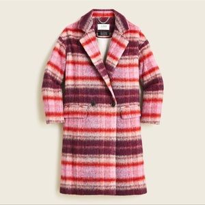 IN SEARCH OF JCrew collection topcoat in burgandy tartan size S